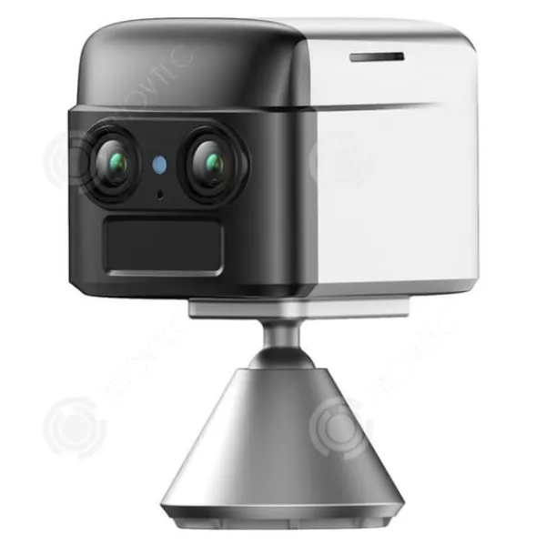 INN Mini övervakningskamera med dubbla objektiv, trådlös 2k 4g wifi, 6x zoom, tvåvägs ljud, mörkerseende med magnetbas