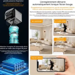 INN Mini övervakningskamera med dubbla objektiv, trådlös 2k 4g wifi, 6x zoom, tvåvägs ljud, mörkerseende med magnetbas