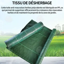 Best INN Mulchduk 20x20m PE Multi-Purpose Utomhus Trädgård Trädgård Vattengenomsläpplig Fuktgivande Slitstark Gräsbeständig Tyg n Markduk & Fiberduk