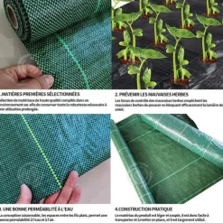 Best INN Mulchduk 20x20m PE Multi-Purpose Utomhus Trädgård Trädgård Vattengenomsläpplig Fuktgivande Slitstark Gräsbeständig Tyg n Markduk & Fiberduk