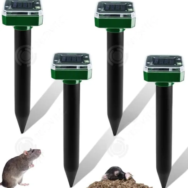 INN Taupe ultrason solarlampa 4PCS 24,6x5,9x5,9cm IP65 vattentät 600mAh 360 grader repellant för djur solrepellenter mot moles Insektsmedel & Djuravvisande Medel