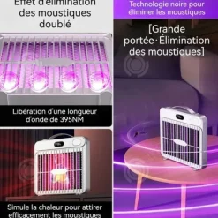 Outlet INN Trådlös mygglampa 1500v 1200mah med nattlampa och digital visning kan hängas, myggdödande lampa Insektsmedel & Djuravvisande Medel