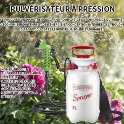 Hot INN Tryckspruta 5L förtrycksspruta spruta trädgårdsbevattning och sprutning trädgård liten vattning Bevattning