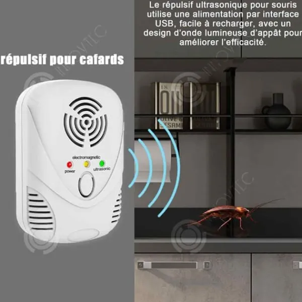 INN Ultraljudsapparat för möss och råttor 220v 50hz-60hz 6,3x6x9,6cm ultraljudsrepellent mot gnagare och insekter, ultraljud mot myggor för