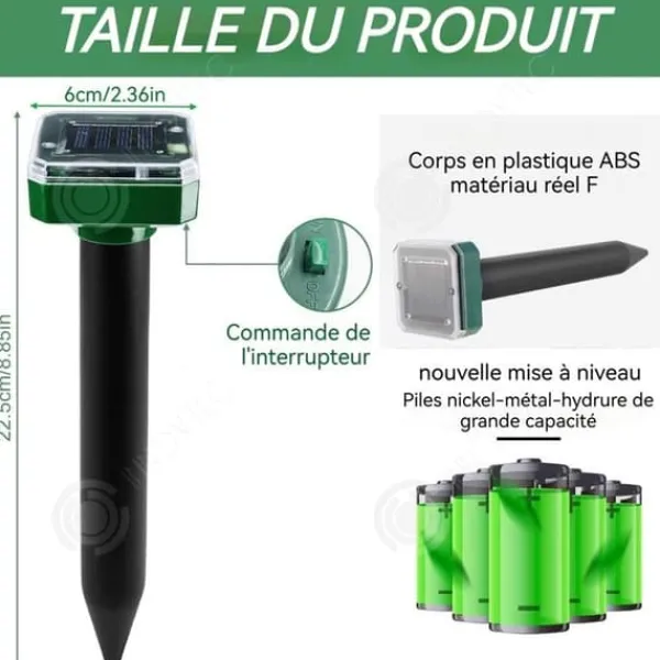 Online INN Ultraschallråttavvisare 4PCS 246x59mm IP65 tätning 600mah ljudlös ingen strålning intelligent frekvensomvandling Insektsmedel & Djuravvisande Medel