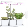 New Inomhus växtlampa - Fullspektrum grow light - 30 LED - Höjdjusterbar - Automatisk timer 8/12/16/24 h - Fristående - 3 lådor - Vit Kit För Växt- & Örtplantering