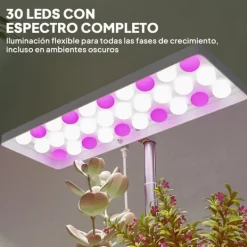 New Inomhus växtlampa - Fullspektrum grow light - 30 LED - Höjdjusterbar - Automatisk timer 8/12/16/24 h - Fristående - 3 lådor - Vit Kit För Växt- & Örtplantering
