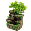 Inomhusfontän - Bordsfontän - LED-belysning - Vattenfall - Polyresin - 220–240 V - 18×15×30 cm - Modern stil - Grön