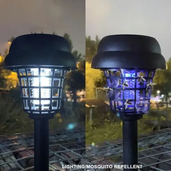 INSECT LAMP, 2st--Solar Mosquito Killer Lamp,1-2-4-6-8sts,Elektriskt UV LED-ljus, Vattentät, För trädgård, Gräsmatta,