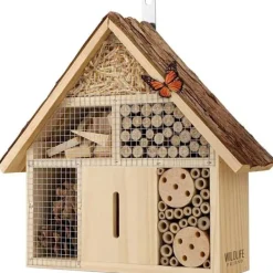 Insekthotell - VILTLIVSVÄNDA - 19100641 - Naturligt trä - Barktak - Väderbeständig