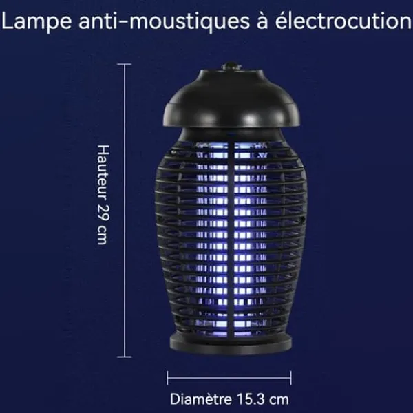 Insektsbekämpningslampa INN® 12W 153x290mm 50HZ Elektrisk utomhusinsektslampa för trädgården Dubbel UVA svart