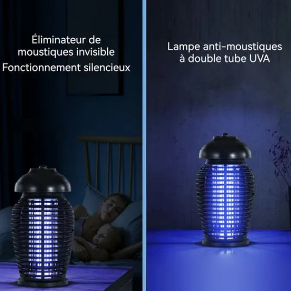 Insektsbekämpningslampa INN® 12W 153x290mm 50HZ Elektrisk utomhusinsektslampa för trädgården Dubbel UVA svart