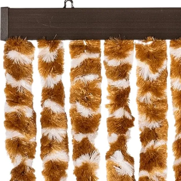 New Insektsdraperi av chenille - Skyddar mot insekter | Färg: Ockra/Vit | Storlek: 100x220 cm Insektsmedel & Djuravvisande Medel