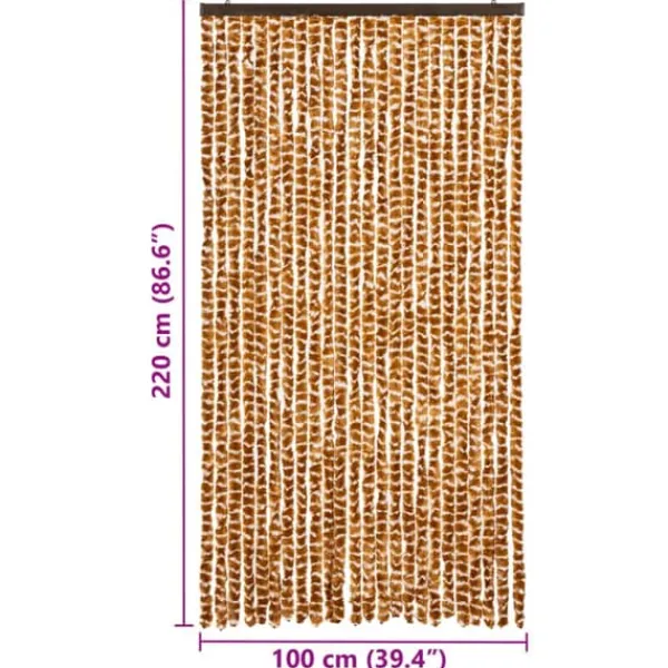 New Insektsdraperi av chenille - Skyddar mot insekter | Färg: Ockra/Vit | Storlek: 100x220 cm Insektsmedel & Djuravvisande Medel