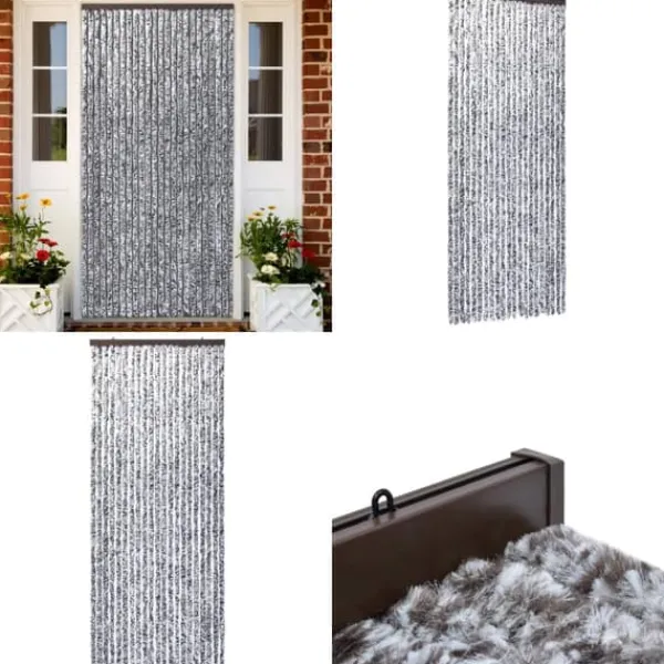 Insektsdraperi brun och beige 90x220 cm chenille - Insektsdraperi - Insektsdraperier - Home & Living