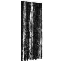 Insektsdraperi i antracit med chenille-strängar | Färg: Antracit | Storlek: 56x200 cm