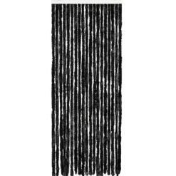 Insektsdraperi i antracit med chenille-strängar | Färg: Antracit | Storlek: 56x200 cm