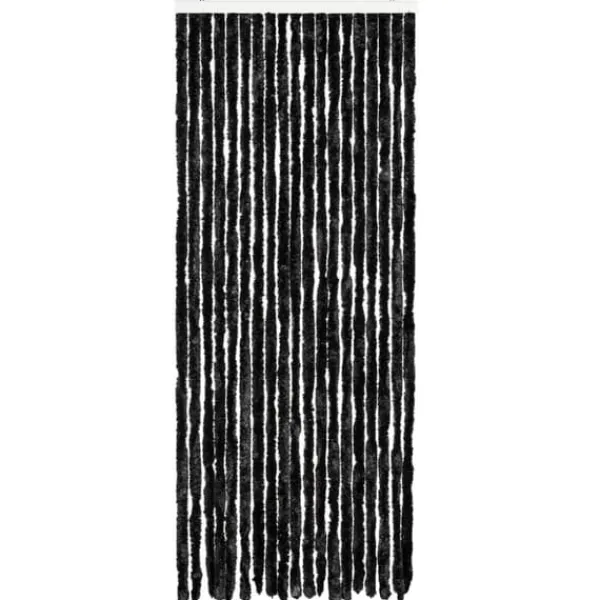 Insektsdraperi i antracit med chenille-strängar | Färg: Antracit | Storlek: 56x200 cm