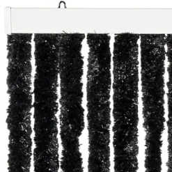 Insektsdraperi i antracit med chenille-strängar | Färg: Antracit | Storlek: 56x200 cm