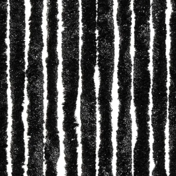 Insektsdraperi i antracit med chenille-strängar | Färg: Antracit | Storlek: 56x200 cm