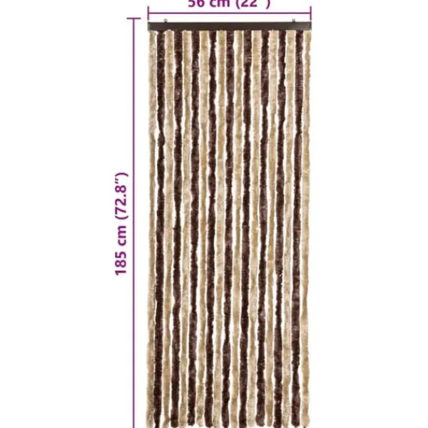 Best Insektsdraperi med mjuka chenillesträngar - Skydd mot insekter | Färg: Beige och Ljusbrun | Storlek: 56x185 cm Insektsmedel & Djuravvisande Medel