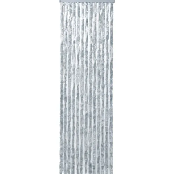 vidaXL Insektsdraperi vit och grå 118x220 cm chenille