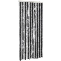 vidaXL Insektsgardin grå och svart 90x220 cm chenille