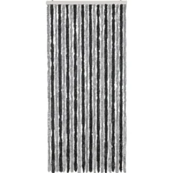 vidaXL Insektsgardin grå och svart 90x220 cm chenille