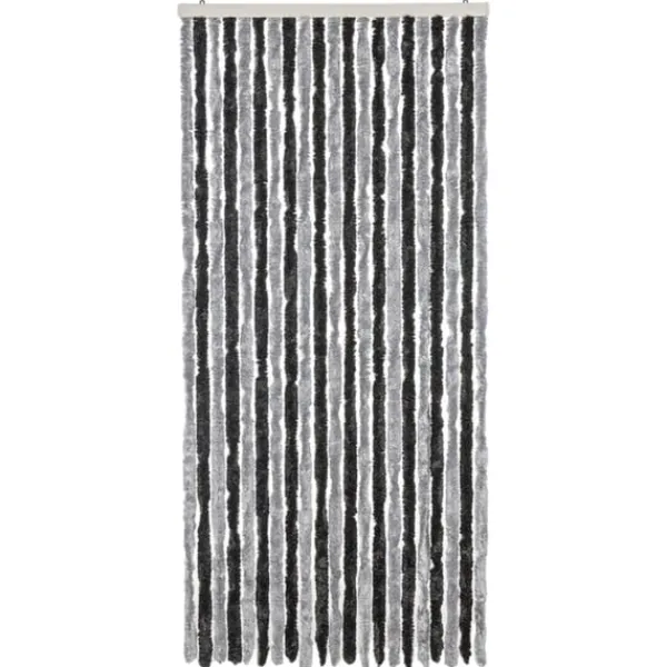 vidaXL Insektsgardin grå och svart 90x220 cm chenille