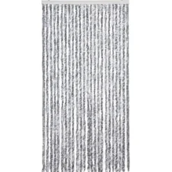 Insektsgardin i chenille - Skydda mot insekter | Färg: Vit och Grå | Storlek: 100x200 cm