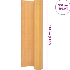 Insynsskydd i väderbeständig PVC - Perfekt för trädgård & altan | Färg: Gul | Storlek: 110x500 cm