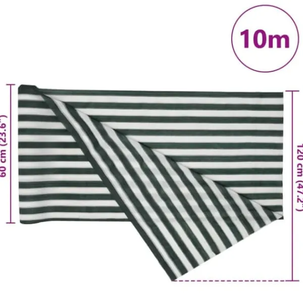 Hot Insynsskyddsnät i HDPE - Solskydd och avskildhet | Färg: Grön/Vit | Storlek: 1,2x10 m Markduk & Fiberduk