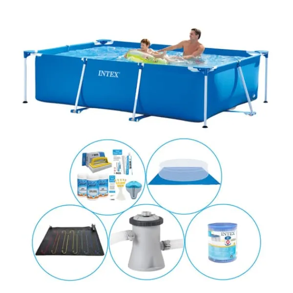 Best Intex Frame Pool rektangulär 260x160x65 cm - 6-delad - Swimming Pool Plus Tillbehör Pooler