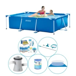Clearance Intex Frame Pool Rektangulär 220x150x60 cm - 6-delad - Pool Combi Deal Pooler