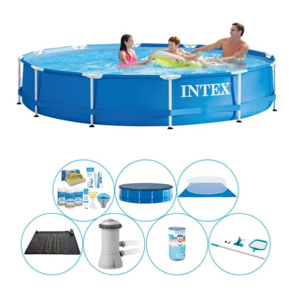 Intex Metallram Rund 366x76 cm - Poolpaket