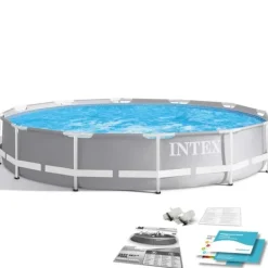 Viking Choice Intex ovanjordspool - 366x76cm - filterpump & tillbehör - grå