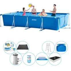 Sale Intex Rampool rektangulär 450x220x84 cm - Deluxe Poolpaket Pooler