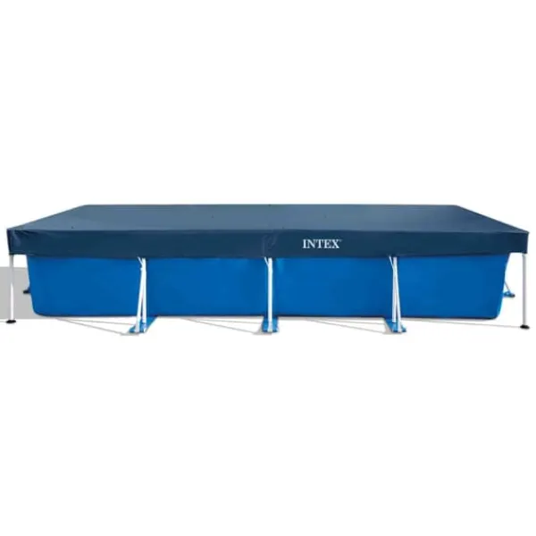 Outlet Intex rektangulär ram swimmingpool - 450 x 220 x 84 cm - Blå - ingår Tillbehör A246 Pooler
