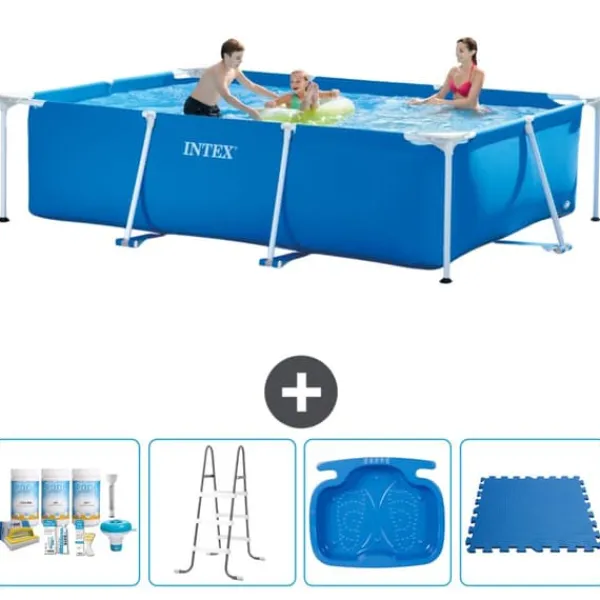 Outlet Intex rektangulär ram swimmingpool - 300 x 200 x 75 cm - Blå - ingår Tillbehör A186 Pooler