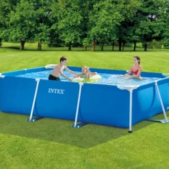 Outlet Intex rektangulär ram swimmingpool - 300 x 200 x 75 cm - Blå - ingår Tillbehör A186 Pooler