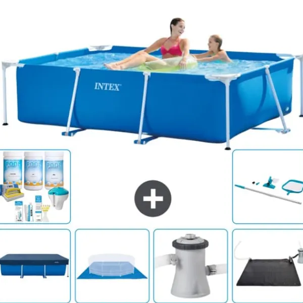Outlet Intex rektangulär ram swimmingpool - 220 x 150 x 60 cm - Blå - ingår Tillbehör CB97 Pooler