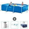 Hot Intex rektangulär ram swimmingpool - 300 x 200 x 75 cm - Blå - ingår Tillbehör CB81 Pooler