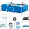 Online Intex rektangulär ram swimmingpool - 300 x 200 x 75 cm - Blå - ingår Tillbehör A198 Pooler