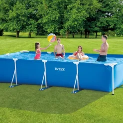 Best Intex rektangulär ram swimmingpool - 450 x 220 x 84 cm - Blå - ingår Tillbehör CB10 Pooler