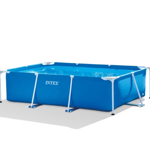 Hot Intex rektangulär ram swimmingpool - 220 x 150 x 60 cm - Blå - ingår Tillbehör A18 Pooler
