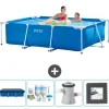 Sale Intex rektangulär ram swimmingpool - 220 x 150 x 60 cm - Blå - ingår Tillbehör CB3 Pooler