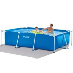 Sale Intex rektangulär ram swimmingpool - 260 x 160 x 65 cm - Blå - ingår Tillbehör CB97 Pooler