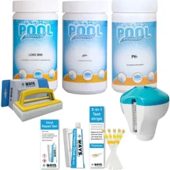 Sale Intex rektangulär ram swimmingpool - 260 x 160 x 65 cm - Blå - ingår Tillbehör CB97 Pooler
