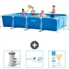 Sale Intex rektangulär ram swimmingpool - 450 x 220 x 84 cm - Blå - ingår Tillbehör CB82 Pooler