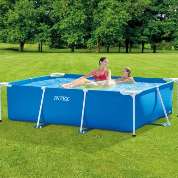 Intex rektangulär ram swimmingpool - 220 x 150 x 60 cm - Blå - ingår Tillbehör CB97